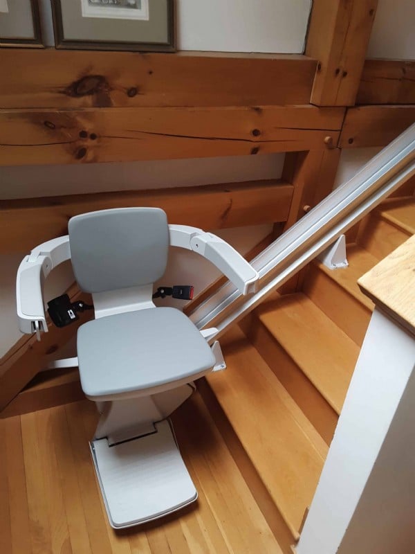 Bruno Elan stairlift installed in home in Weston Massachusetts