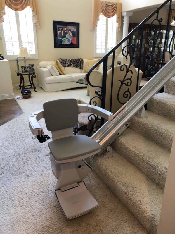 Bruno Elan stairlift with folding rail in San Francisco CA