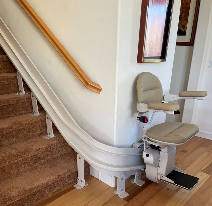 Bruno Elite Curved Stair Lift in Orange County, CA | Lifeway Mobility