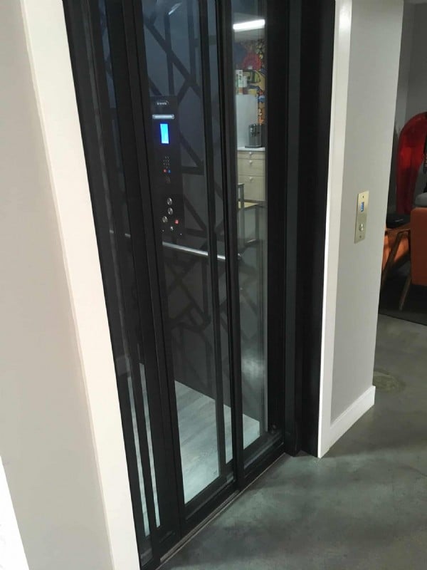 Home Elevator with glass sliding door in Los Angeles California