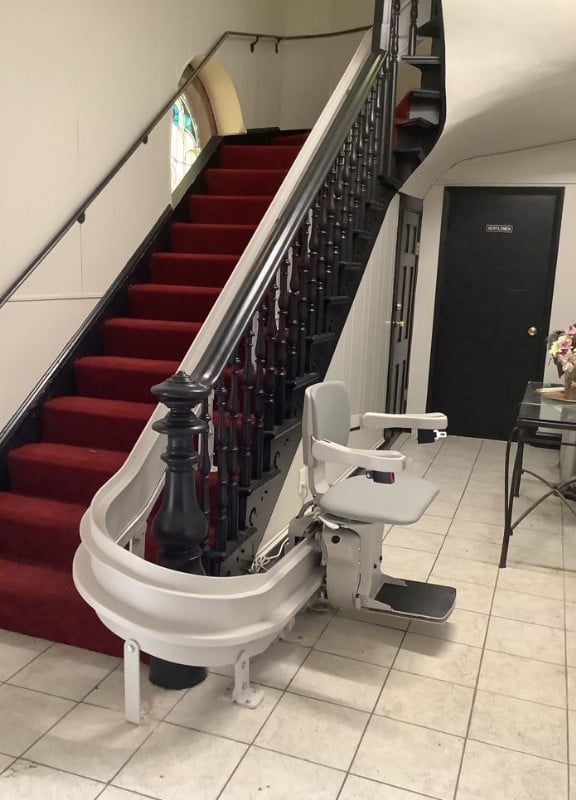 curved-stairlift-in-church-in-Baltimore-from-Lifeway-Mobility.JPG