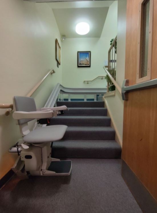 curved stairlift installed in Church by Lifeway Mobility
