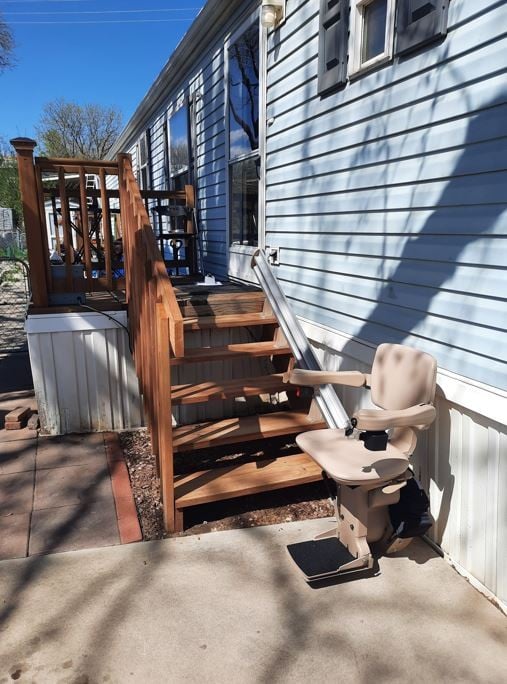 outdoor stairlift in CO installed by Lifeway Mobility Denver