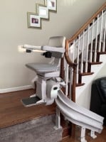 Bruno Elite curved stairlift installed in Pasadena MD by Lifeway Mobility