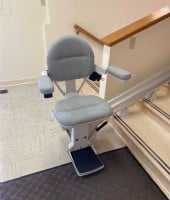 Bruno Elite stairlift installed at Church in Noblesville IN by Lifeway