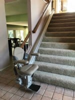 Bruno Elite stairlift with harness installed in Los Angeles by Lifeway Mobility