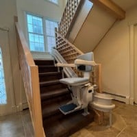 Bruno custom stairlift in beautiful NJ home from Lifeway Mobility