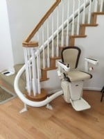 Handicare Freecurve curved stairlift installed in Long Beach CA