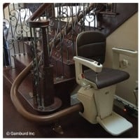 Handicare Freecurve curved stairlift installed in San Francisco CA