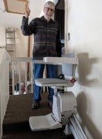 Wichita senior thrilled with new stairlift installed in his home by Lifeway Mobility Wichita