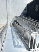 aluminum commercial wheelchair ramp installed by Lifeway Mobility at Amazon facility in Glastonbury CT