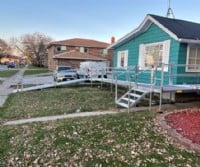 aluminum modular wheelchair ramp with stairs installed in Buffalo Grove IL by Lifeway Mobility