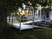 aluminum wheelchair ramp installed in Amesbury Massachusetts for access to front door