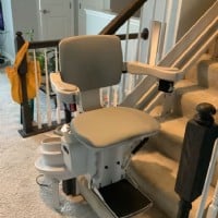 curved stairlift in Baltimore home installed by Lifeway Mobility