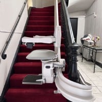 custom curved stairlift in Church installed by Lifeway Mobility Baltimore