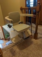 stairlift swiveled at top landing of stairs in Wichita KS