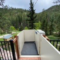 wheelchair platform top landing outside of home near mountains in CO from Lifeway Mobility