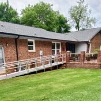 wheelchair ramp leading to porch in NC installed by Lifeway Mobility