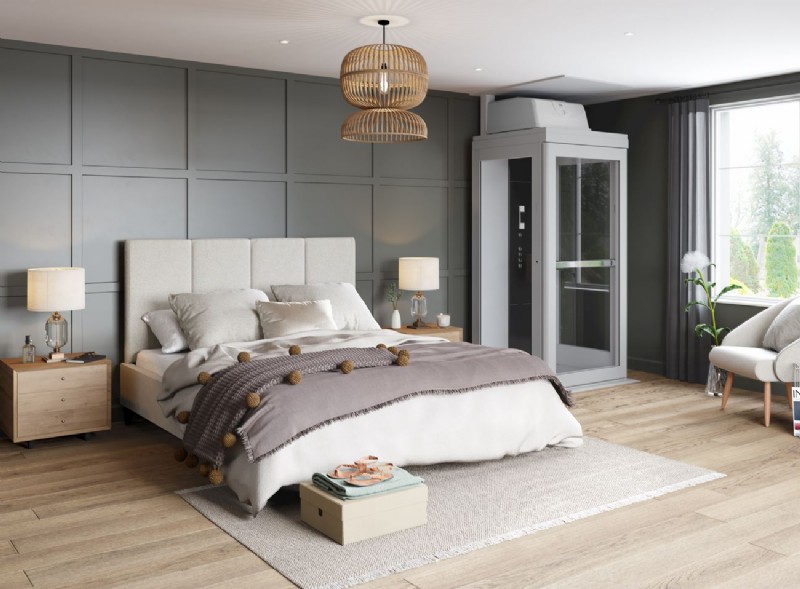 Bruno Connect Home Lift in bedroom floor landing