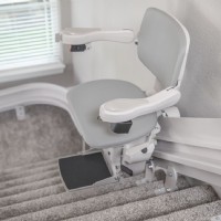 Bruno Elite curved stairlift new seat close up