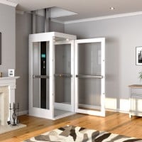 Bruno Connect Home Lift with door open installed by Lifeway Mobility