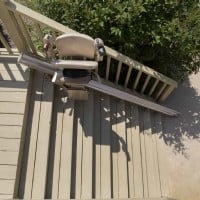 Bruno outdoor elite straight stairlift from top view Lifeway Mobility