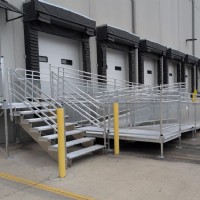 Commercial ADA wheelchair ramp for safe warehouse access