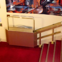 Garaventa Xpress II IPL folded in lobby by Lifeway Mobility