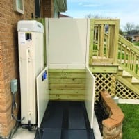 Harmar Highlander II VPL from Lifeway Mobility for safe access to wood porch