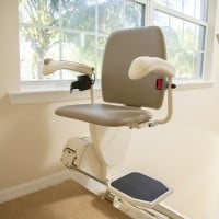 Harmar SL600 stairlift swiveled at top landing of stairs