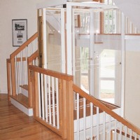 Inclinator home elevator with white finish