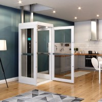 Bruno Connect through floor home elevator in kitchen with door open from Lifeway Mobillity