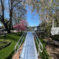 Aluminum wheelchair ramp with turn from Lifeway Mobility