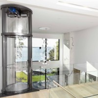 vuelift mini glass elevator installed in beautiful home
