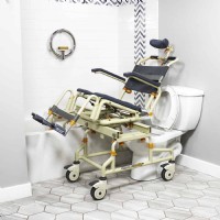 SB2T tub transfer system with tilt from Lifeway Mobility sliding from toilet to tub