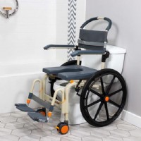 SB6W shower chair from Lifeway Mobility fully rolled over toilet