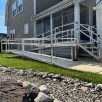 aluminum wheelchair ramp installed for summer vacation home access by Lifeway Mobility