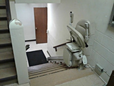 stair lift installed in Calvalry church in Chicago Illinois