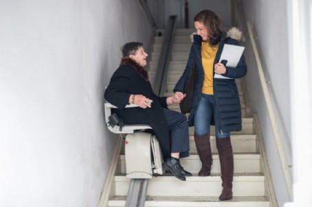 women using stair lift iStock 1080175984 1024x683