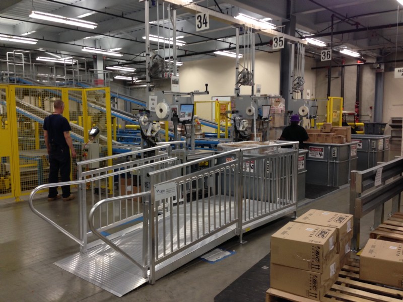 Commercial aluminum ramp installed in New England warehouse
