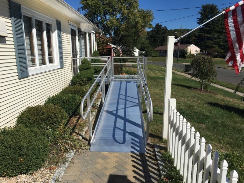 aluminum modular wheelchair ramp for front door access