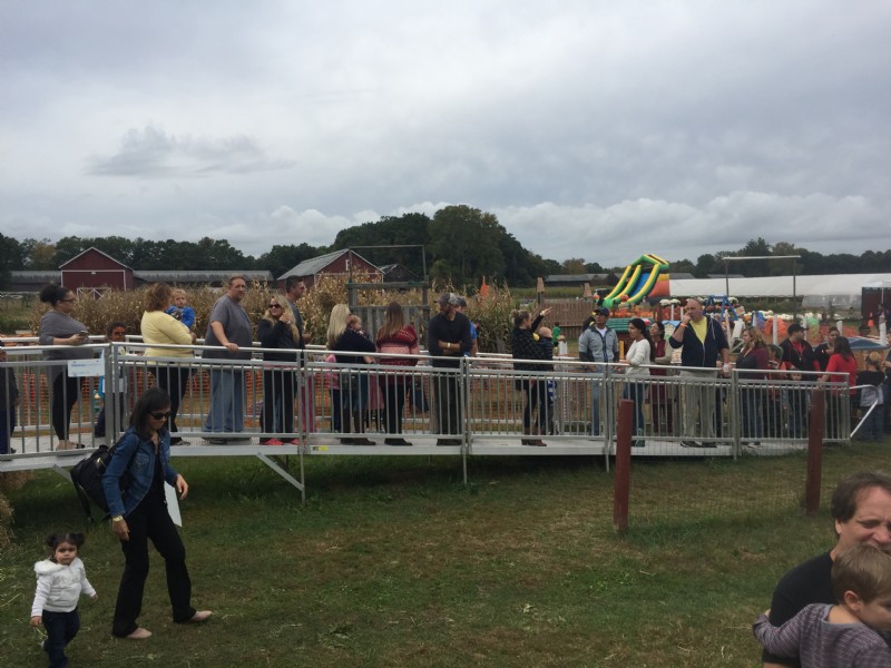 Commercial aluminum ramp installed by Lifeway for fall pumpkin patch in Connecticut