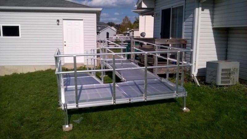 Aluminum modular wheelchair ramp installed in Joliet, IL