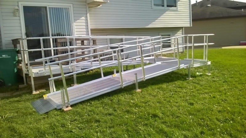 Aluminum modular wheelchair ramp installed in Joliet, IL