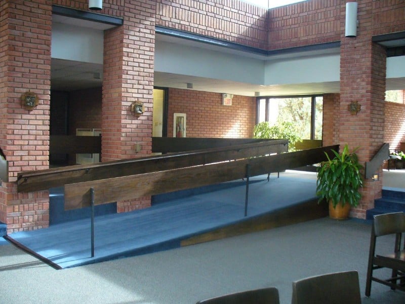 wheelchair ramp installed inside church in Illinois