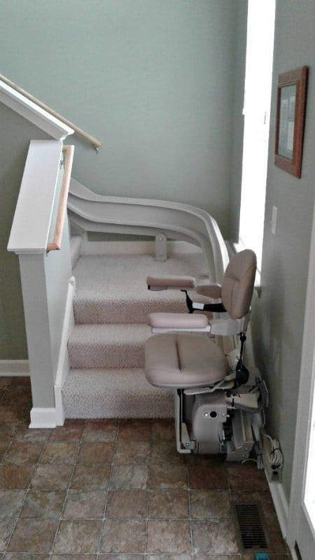Bruno Elite curved stair lift installed in a local home