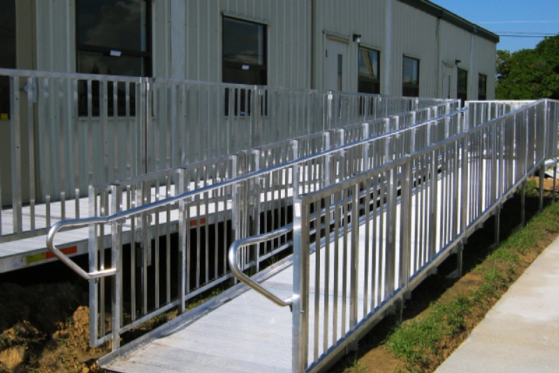 Aluminum ramp for school installed in Connecticut by Lifeway Mobility