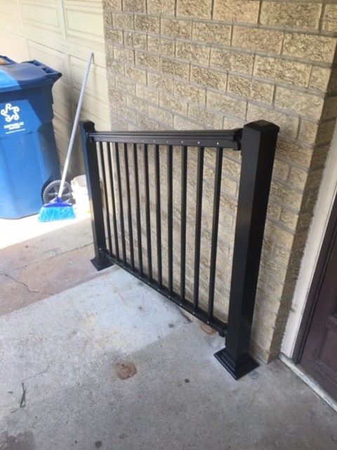 Summit Black Aluminum Railing Leading to Garage