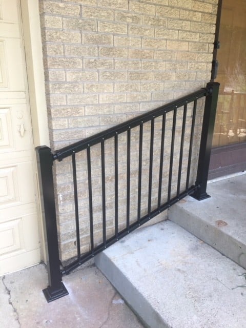 Summit Black Aluminum Railing Leading to Garage