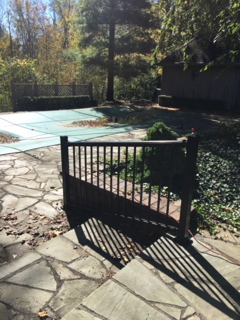 Summit Black Aluminum Railing Looking at Backyard